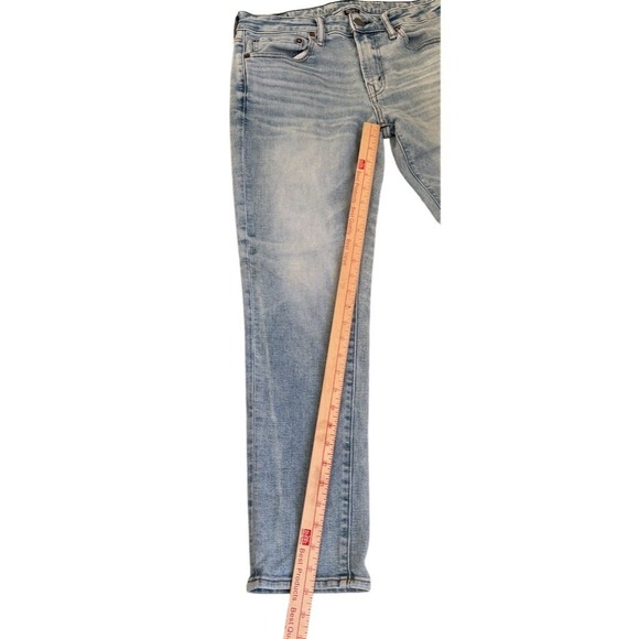 American Eagle Outfitters Men's Skinny Jeans 32x30 Light Wash Stretch whiskering - Picture 7 of 8